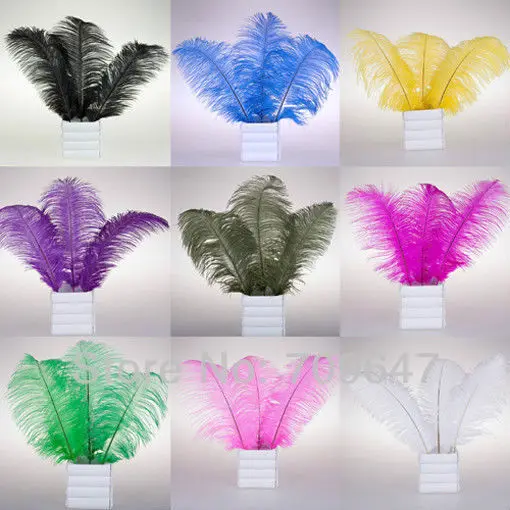 

Feathers Decoration! 100PCS/LOT 14-16inch/35-40cm Quality Natural Multicolor OSTRICH FEATHERS ,10 colours available