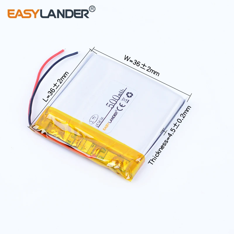 

453636 3.7V 500mAh Rechargeable Lithium Li-ion Polymer Battery Lipo Batteries