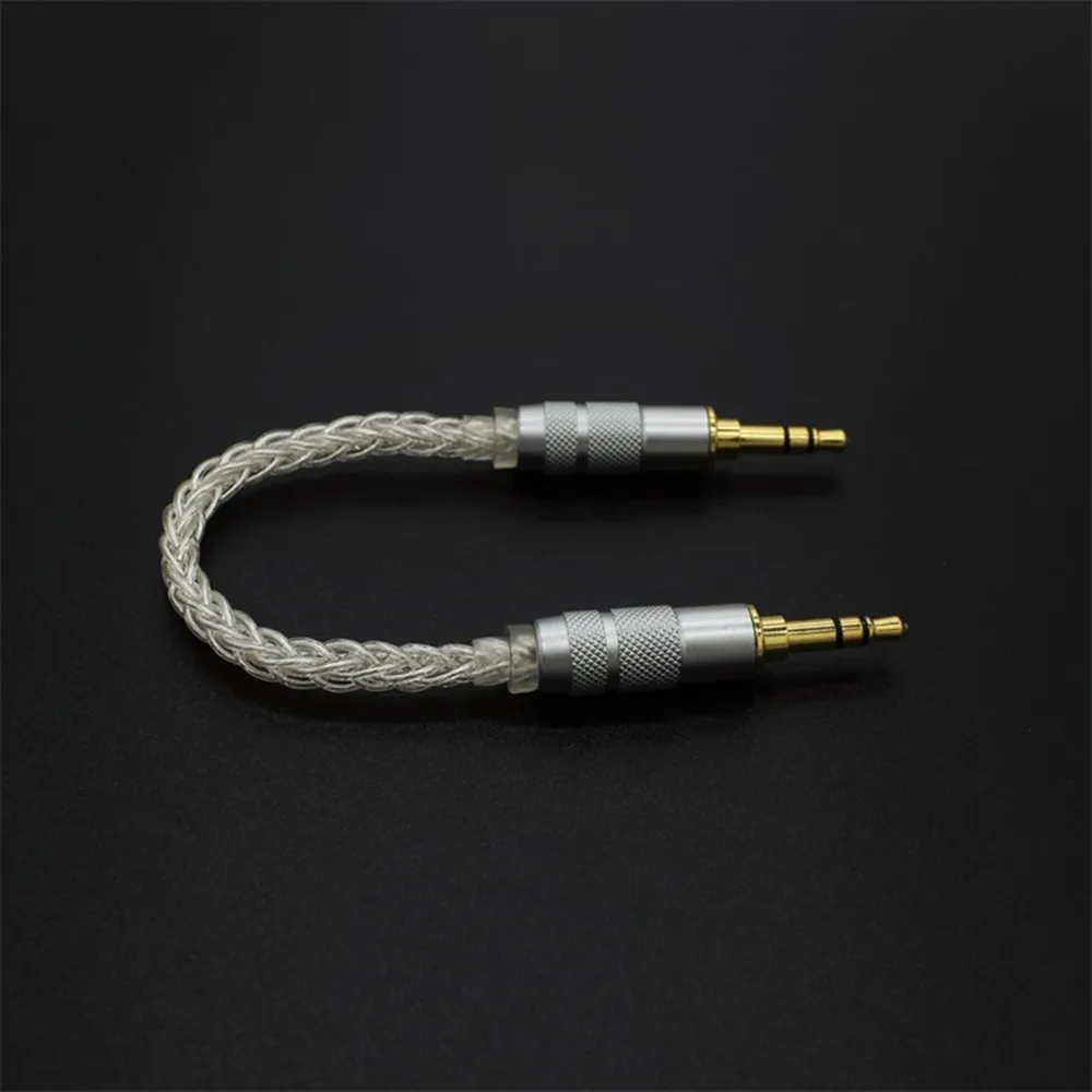 FENGRU DIY 10cm AUX Cable Male to Male 128 core braided Stereo Audio Cable For Walnut V2/V2S Zishan Z1/Z2 Amplifier MP3