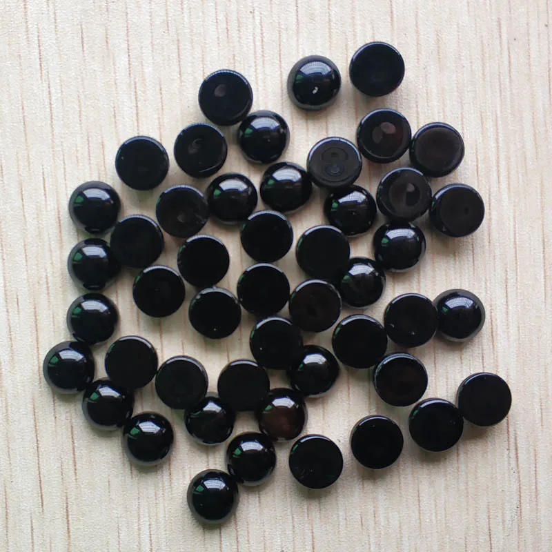 Fashion high quality natural black onyx round cabochon no hole beads for jewelry Accessories making 10mm wholesale 50pcs/lot