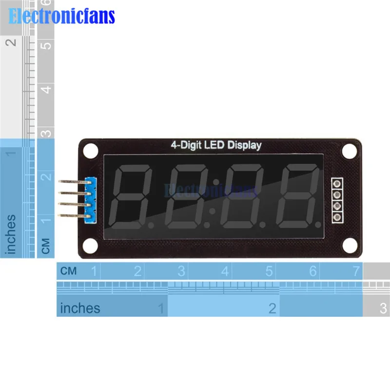 0.56 inch 4-Digit 7 Segments Digital Tube Clock Module Double Dots Blue Yellow White Green Red LED Display TM1637 For Arduino