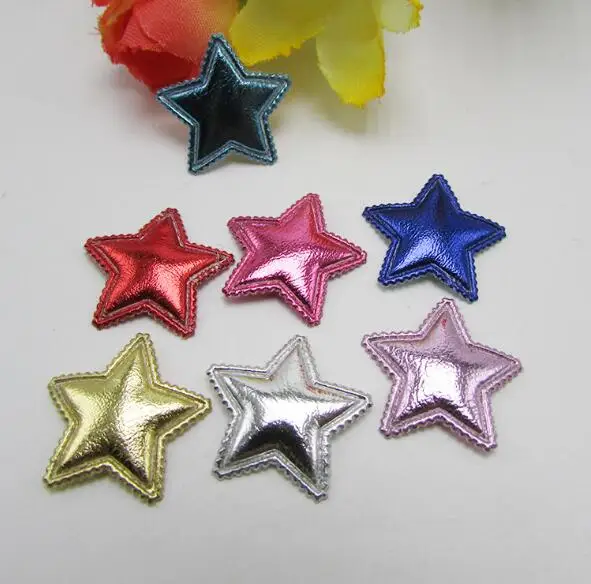 

2cm 100pcs Multi PU Star Padded Appliques For Children BB Clip Accessories and DIY Jewerly Decoration