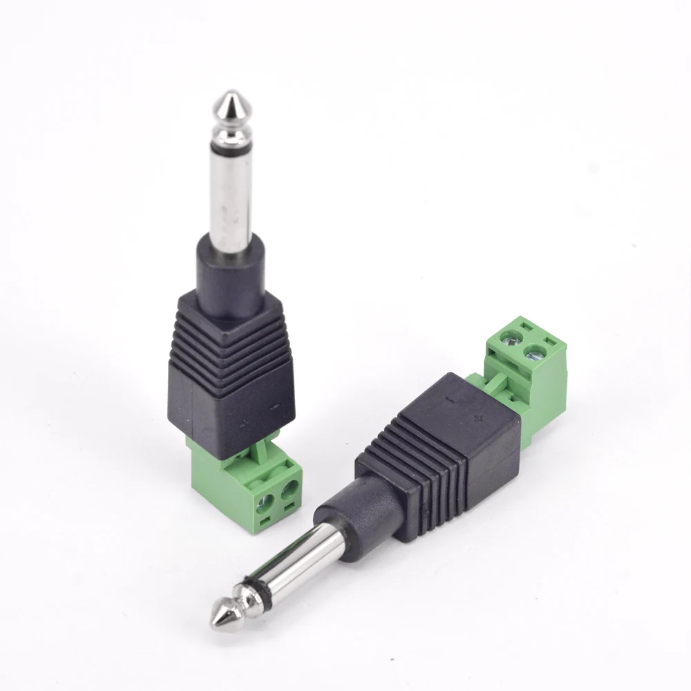 6.35mm Mono Audio Jack Free Solder Headphone Micrphone terminal post connector plug