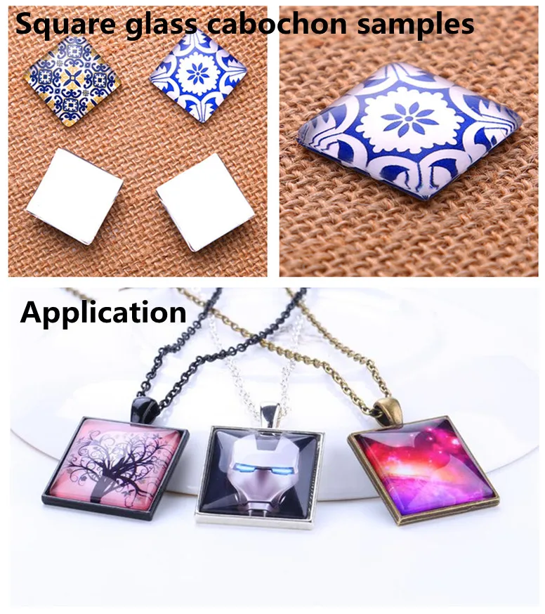 New Beauty Vintage flowers patterns 12mm/20mm/25mm/30mm Square photo glass cabochon demo flat back Making findings FB0008