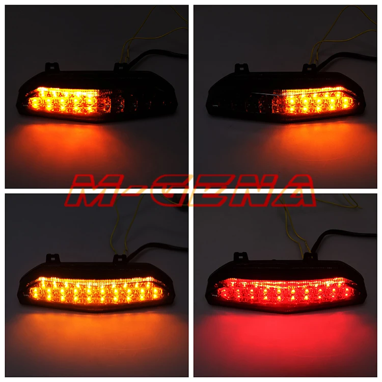 Motorcycle Motorbike LED Rear Turn Signal Tail Stop Light Lamp Integrated Brake Light For ZX6R ZX636 ZX-6R 07 08 2007 2008