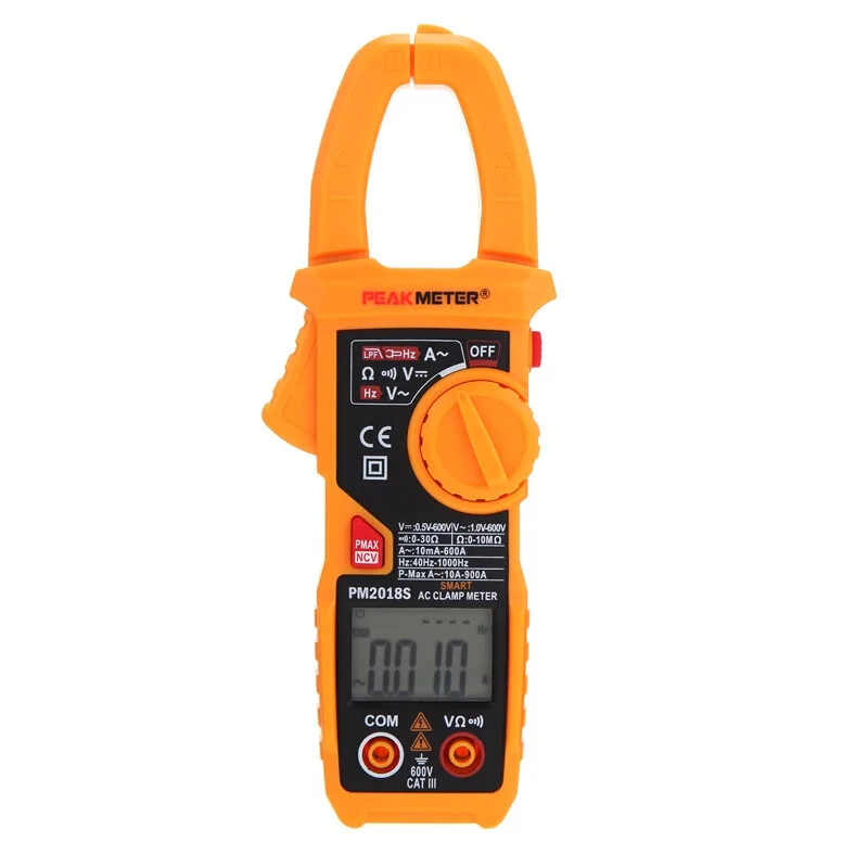 PEAKMETER PM2018S Smart AC Digital Clamp Meter Multimetro 6000 Conte AC DC Voltmetro Amperometro Frequenza/di Picco ACA/LPF /NCV Tester