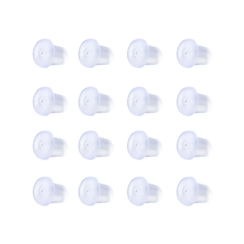 500pcs Clear Plastic Earring Ear Nuts Safety Backs Earring Stoppers Jewelry Accessories DIY Jewelry 5x5x4mm Hole: 0.5mm