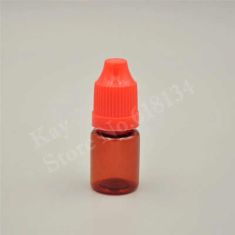 5000pcs 5ml PET plastic amber dropper bottle with long thin dropper tip and Child resistant cap