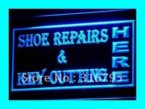 i139 OPEN Shoes Repairs Key Cutting LED Neon Light Light Signss On/Off Switch 20+ Colors 5 Sizes