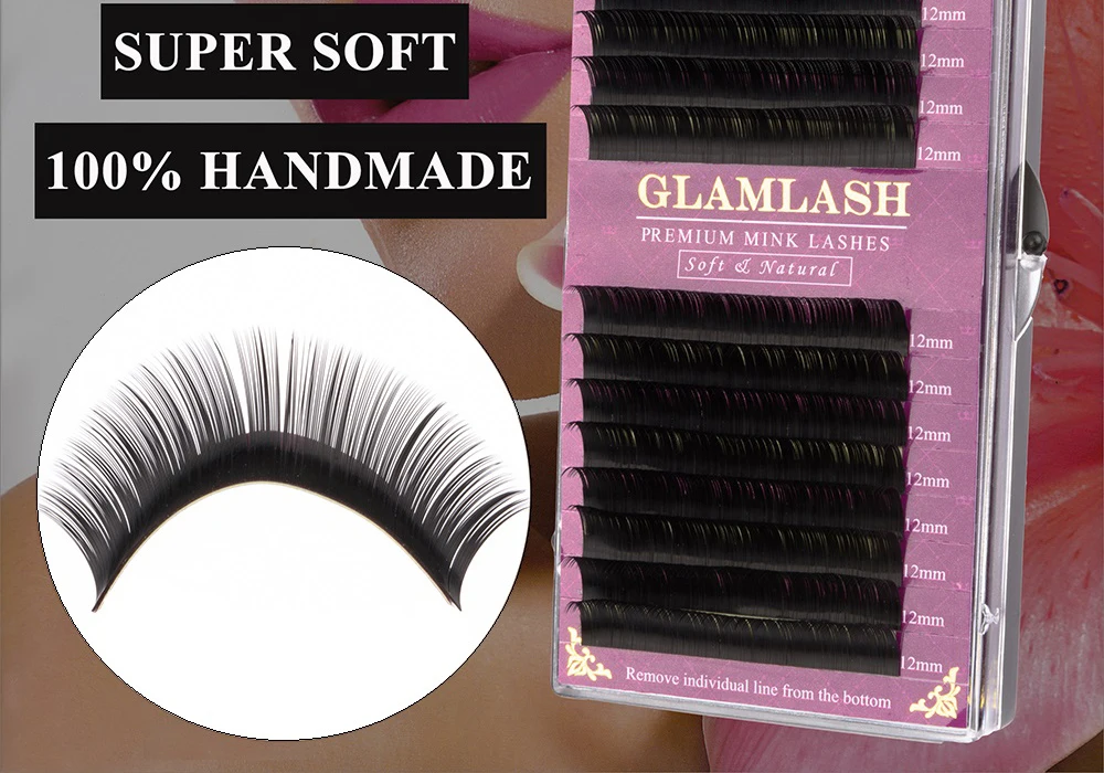 GLAMLASH 50 Fälle/Lot 16 Reihen/Fall JBCD Curl Wimpernverlängerung Wimpern Individuelle Wimpernverlängerung – Detail 2