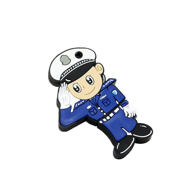 Creative Cartoon Policeman Policewoman Model Usb Flash Drive Disk 8G Memory Stick Pendrive Pen Drive Mini Computer Storage Gift