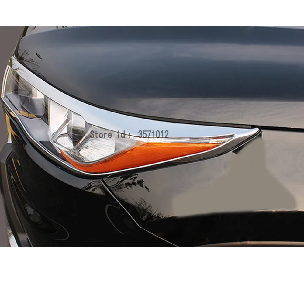 Car Front Head Light Lamp Detector Frame Stick Styling ABS Chrome Cover Trim For Toyota Highlander 2015 2016 2017 2018 2019 2020