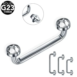 1PC G23 Titanium Internally Thread Crystal Surface Barbell Piercing 14G Micro Dermal Anchor Piercinng Body Jewelry