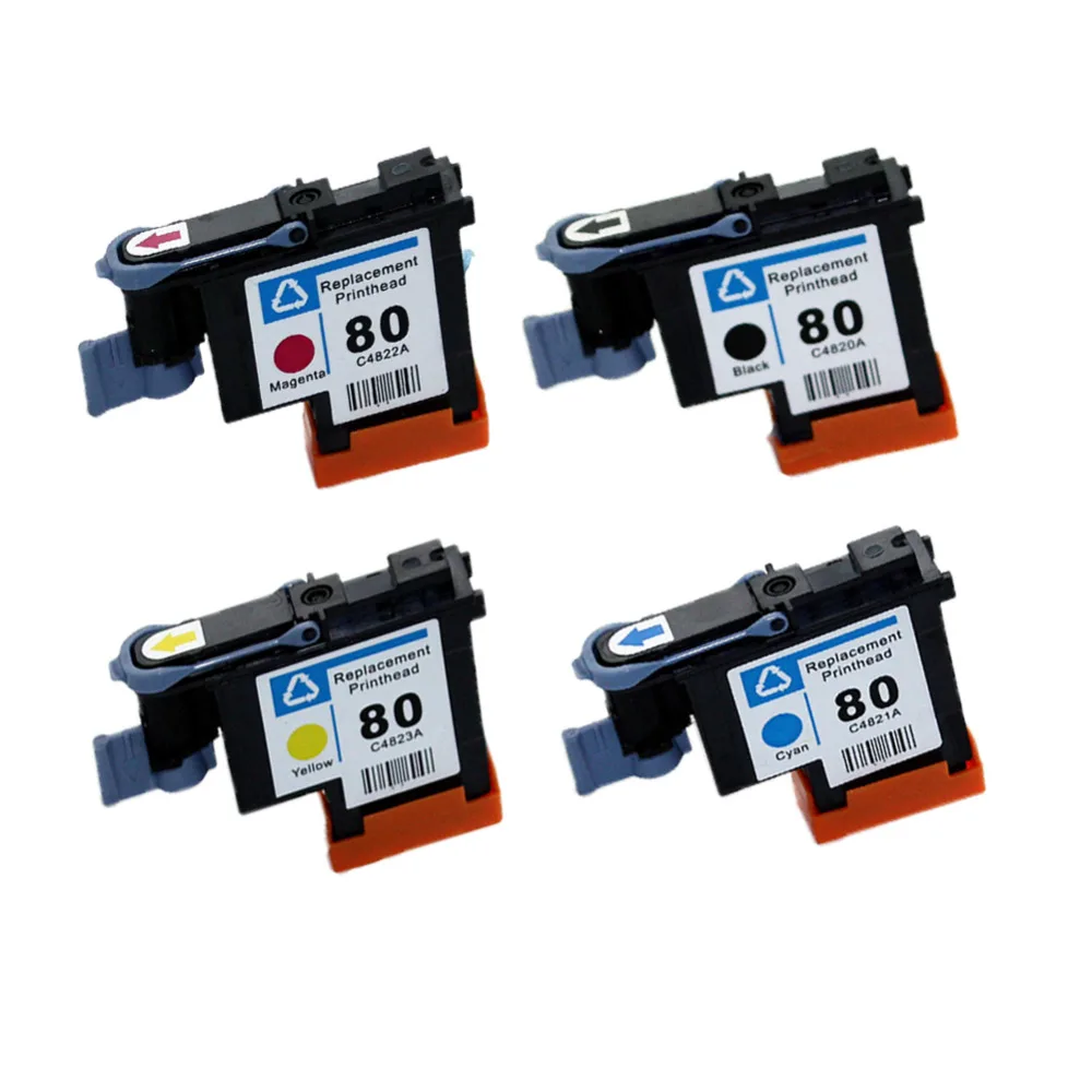 YLC 1set 4 colors C4820A C4821A C4822A C4823A for HP80 printhead for HP Designjet 1000 1000plus 1050 1055 for HP80 printer