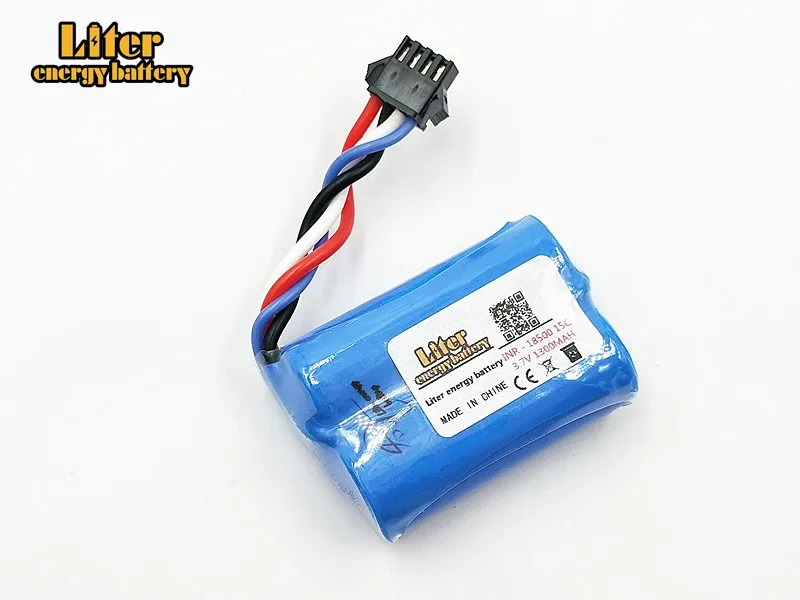 5pcs Upgrade 3.7V 1300mAh 18500 Lipo battery For UDI 001 UDI001 Huanqi 960 Remote control boat speedboat With SM-4P Plug