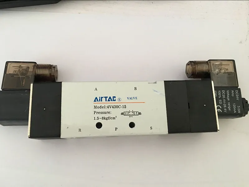 

4V430C-15 5Ports 3Position Dual Solenoid Pneumatic Air Valve 1/2" BSPT DC12V,DC24V or AC110V AC220V