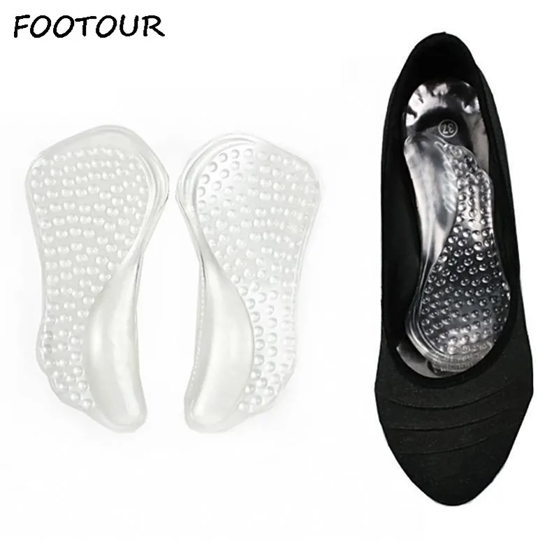 FOOTOUR Gel di Silicone Solette Ortopediche di Sostegno di Arco Sottopiedi per Le Donne Rilievi del Pattino Antiscivolo Pain Relief Scarpe Piedi Piatti solette