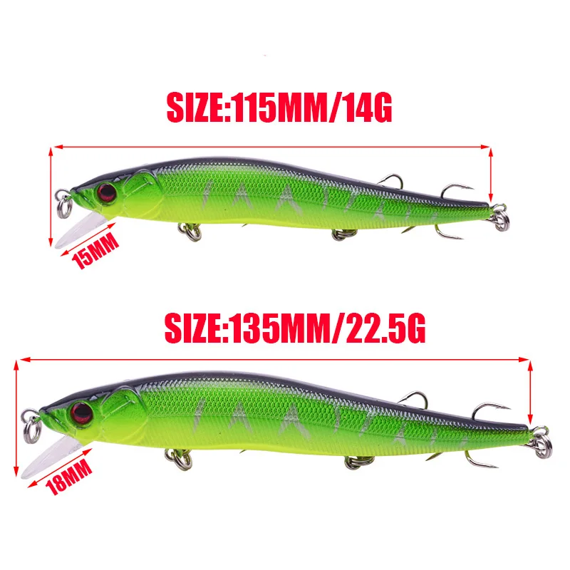 WDAIREN Fishing Lures 14g/22.5g Minnow Lure 5 Color Select High Quality Hard Bait Crankbait Wobbler Fishing Tackle Wholesale