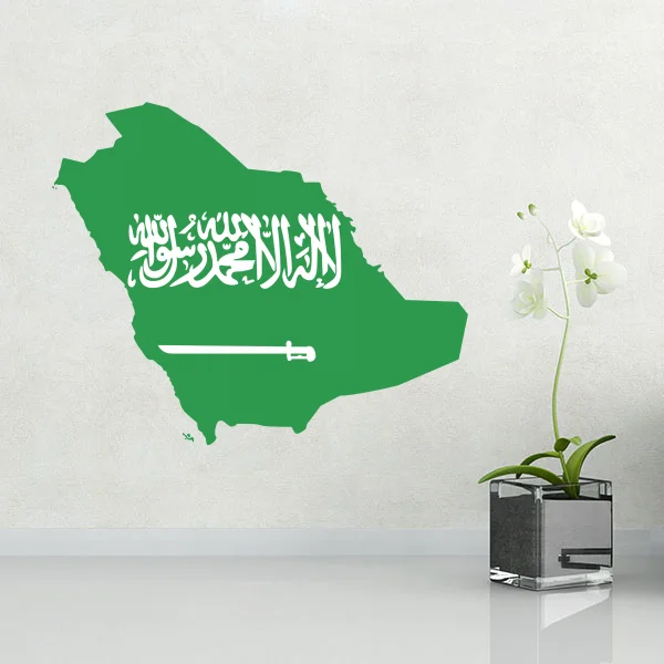 Flag map of Saudi Arabia KSA wall sticker wallpaper home decor decorative wallsticker wedding decoration PVC vinyl wallpaper