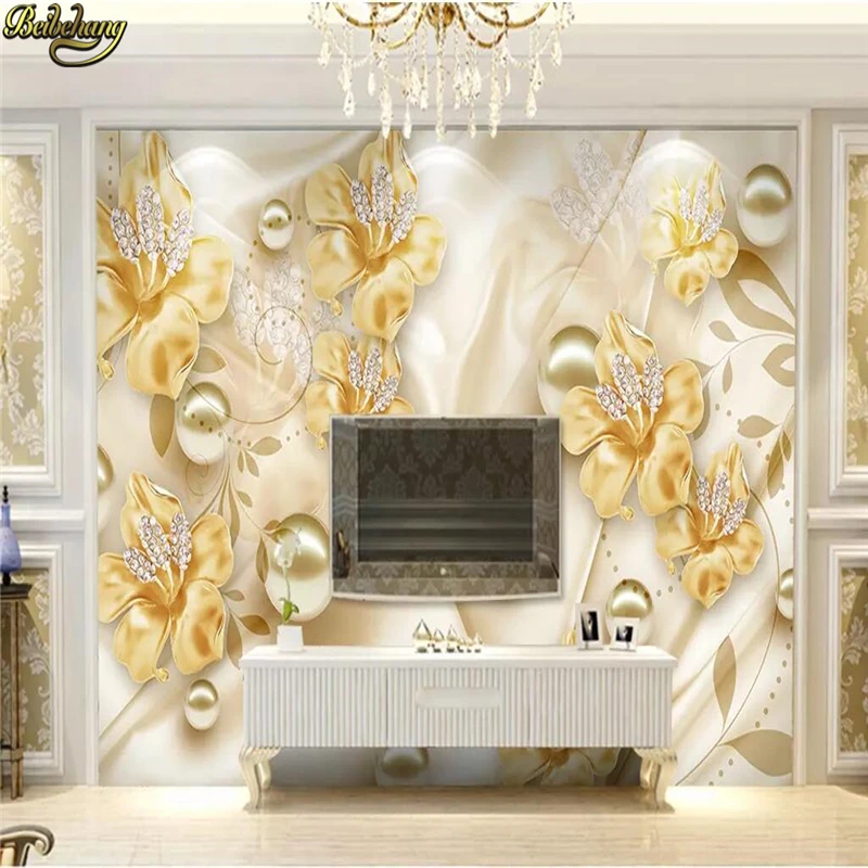 beibehang Custom papel de parede 3d flooring Jewelry Flower 3d wallpaper living room TV Background wall paper home improvement