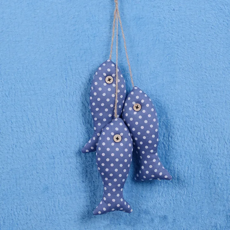 3pcs/lot Mediterranean Creative Handmade Cloth Set Fish Small Fish String Decoration Pendant Wall Art Hanging Decoration MP 010