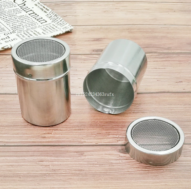 

50pcs Stainless Steel Chocolate Shaker Flour Salt Sifter Sugar Shakers Condiment Powder Shaker Baking Pastry Tools Wholesale