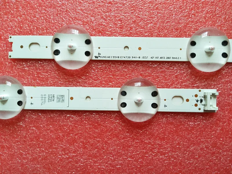 

New 2 PCS 10LED LED backlight strip for LG 43UJ670V 43UJ651V 43LV340C-UB E74739 V17 43 ART3 2867 43uj6525 43uj6565 agf78709801