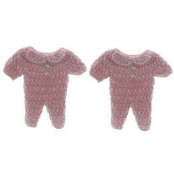 12Pcs Handmade Mini Crochet Clothing For Baby Shower Baptism Craft Party Favors Decorations 7.6cm