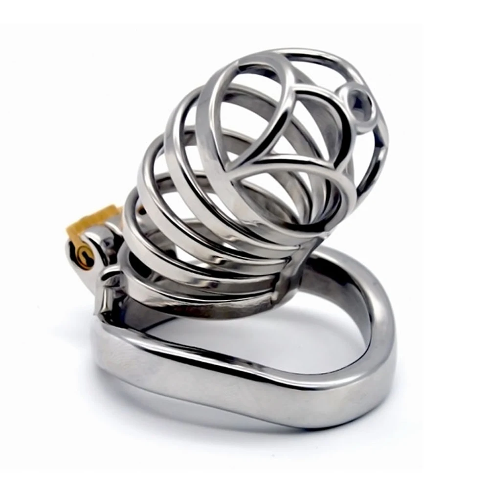 Male Chastity Devices Stainless Steel Cock Cage For Men Cock Lock Bondage Adult Product Metal Chastity Belt Penis Ring Sex Toys