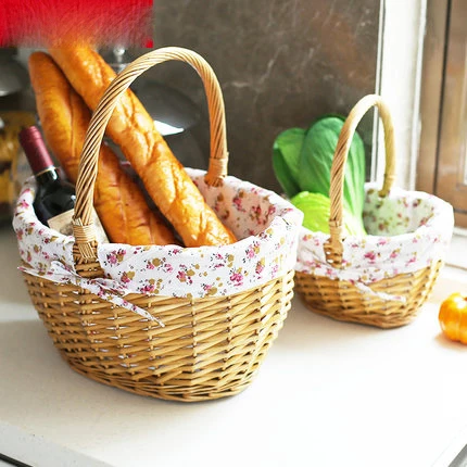 Wicker Fruit Egg Basket Portable Fruit Basket Rattan Creative Living Room Fruit Basket