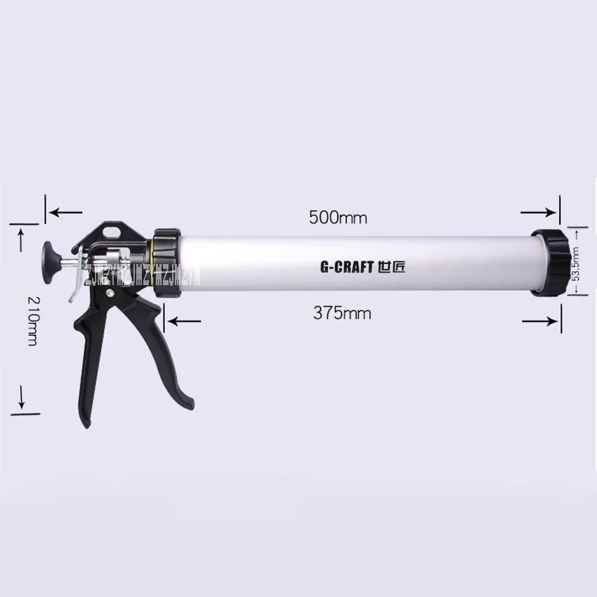 Pistola de pegamento de vidrio de doble uso, pistola de silicona suave tipo barril C20512 de 600ML, engrosamiento Manual, estructura de aleación de aluminio, gran oferta