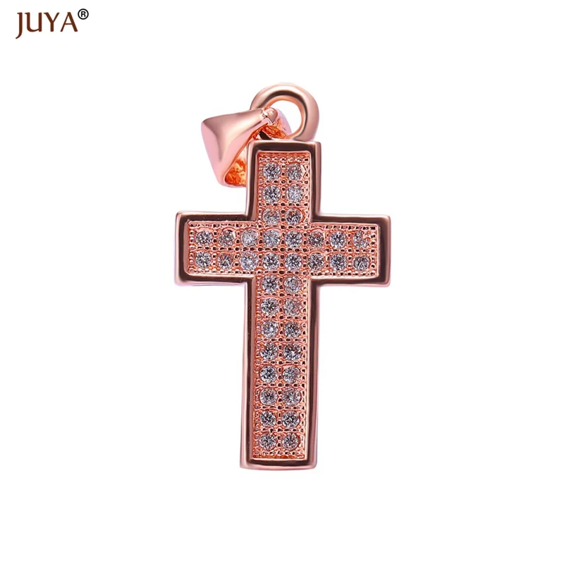 20mm*11mm Micro Pave CZ Rhinestone Crosses Charms For Jewelry Making Necklaces Accessories floating charms Jewellery