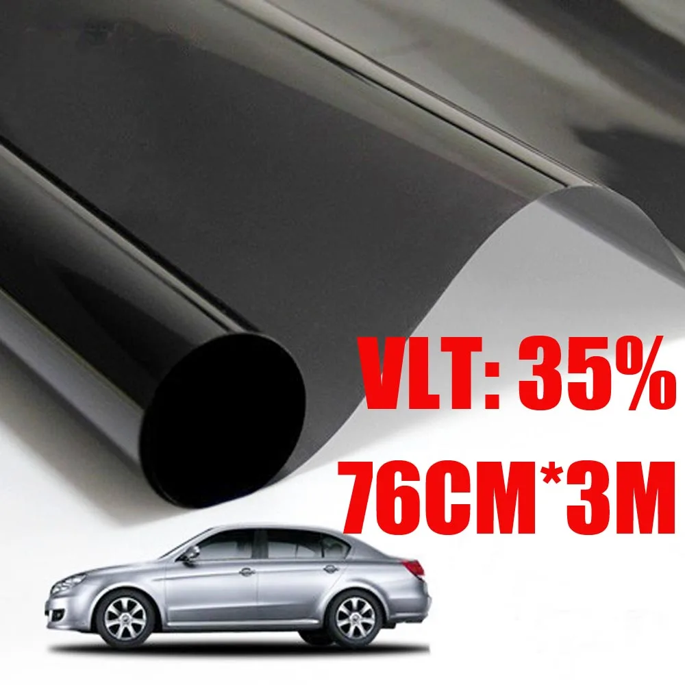 76cm*300cm/Lot VLT 35%/ Roll  Light Black Car Window Tint Film Glass 2 PLY Car Auto House Commercial Solar Protection Summer