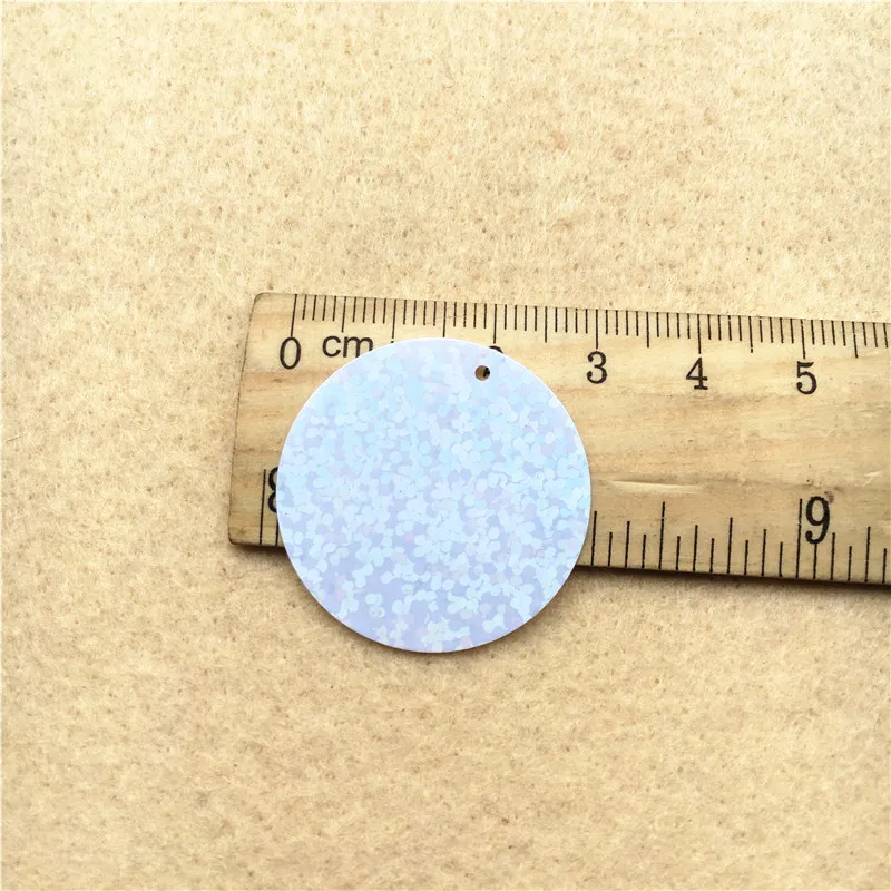 100pcs Laser White Large Sequins 3-5cm PVC round ring heart Loose Sequins Paillettes sewing diy craft cloth material