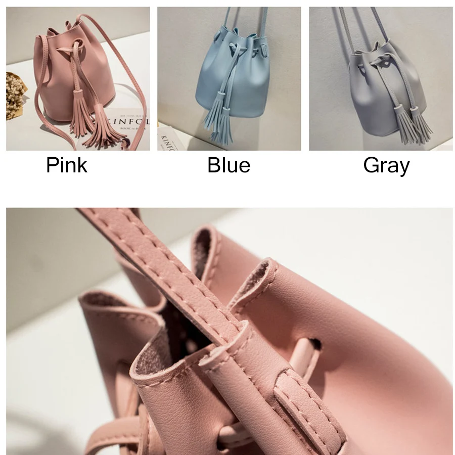 Vintage Small Women Tassel Bucket Bag For Luxury Handbags Women Shoulder Bags Designer Girls Drawstring Messenger Crossbody Bag