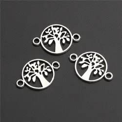 50pcs Tibetan Silver Color Peace Tree Connector Charms Diy Bracelet Necklace Pendant Jewelry Finding A2748