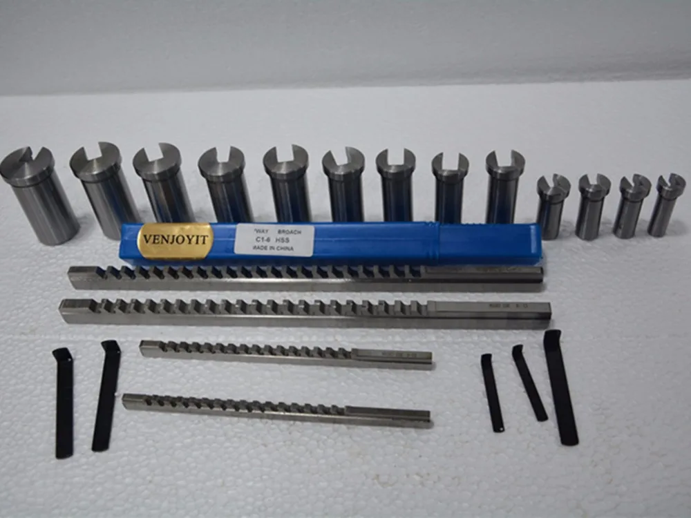 22pcs Keyway Broach Set Bushing Shim Set Metric System 12-30 HSS Keyway Tool  knife for CNC Machine New