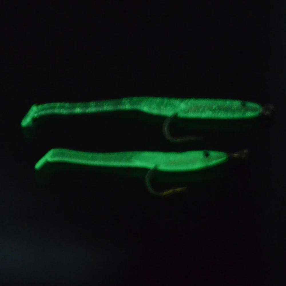 MNFT 12Pcs Eel Lure Luminous Soft Baits With Hook 6.8cm1g Or 5.6cm0.5g Small Fish Fishing Lure Eel Artificial Bait