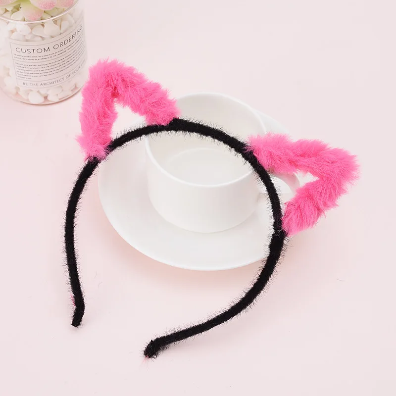 2019 Fashion Girl Cute hair ball cat ears Boutique Candy colors Handmade Ribbon Hairbands Children Hair Accessories PJ-1043