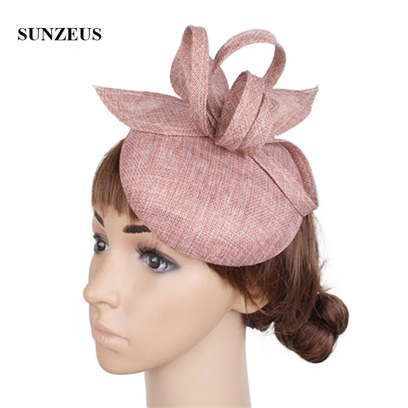 Sombreros de boda pequeños y encantadores para mujer, accesorios para el cabello de fiesta de boda elegante, sombreros de flores de lino para boda, SH69