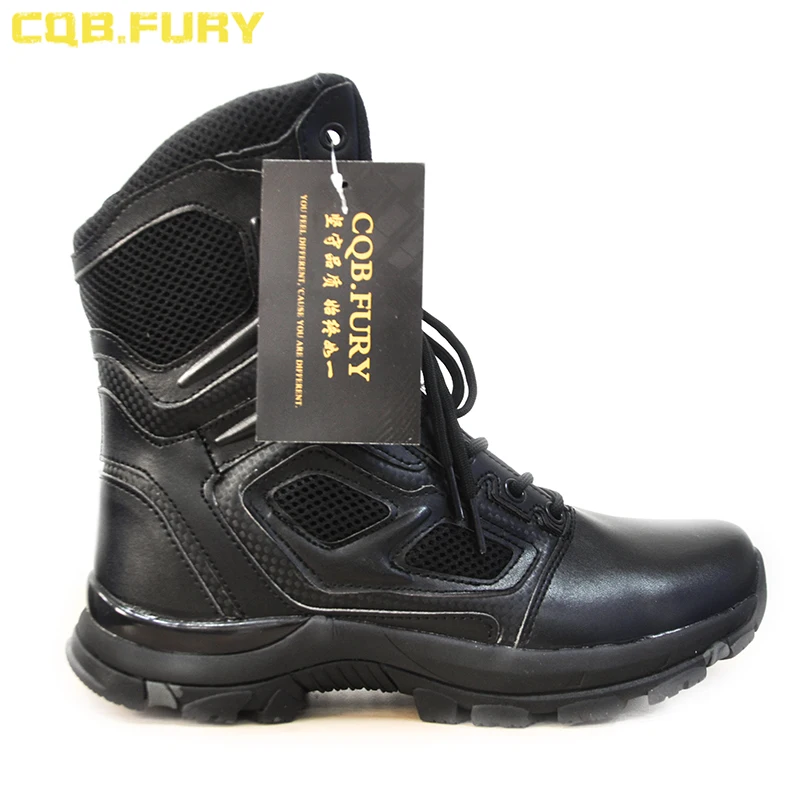 High Quality Elite Spider Black Mens Hiking Boots Solid Breathable Tactical Boots Microfiber Full Grain Leather Training Boots