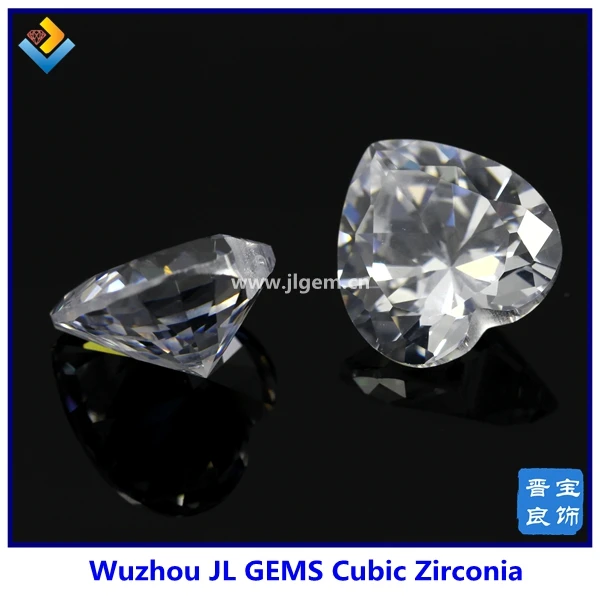 100pcs In Stock Free Shipping 3-10mm Synthetic white Heart Cubic Zirconia / CZ Loose Gems for jewelry with wholesale price