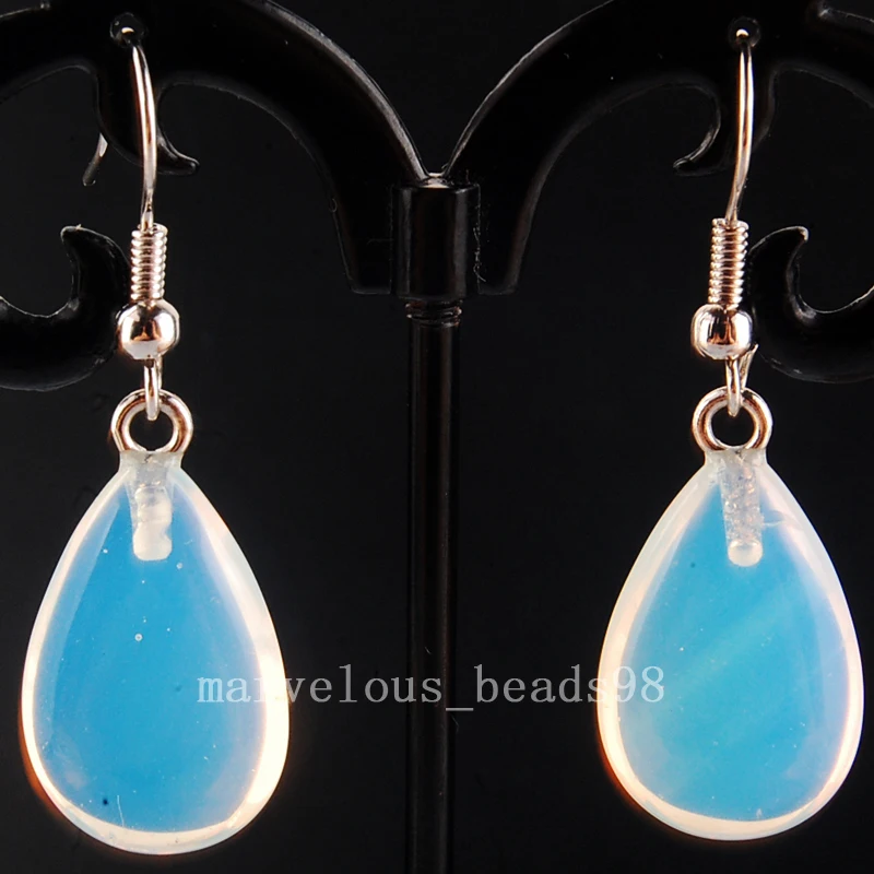 Biżuteria modowa Opalite Opal Flated Water Drop Bead Dangle Earring MC4147