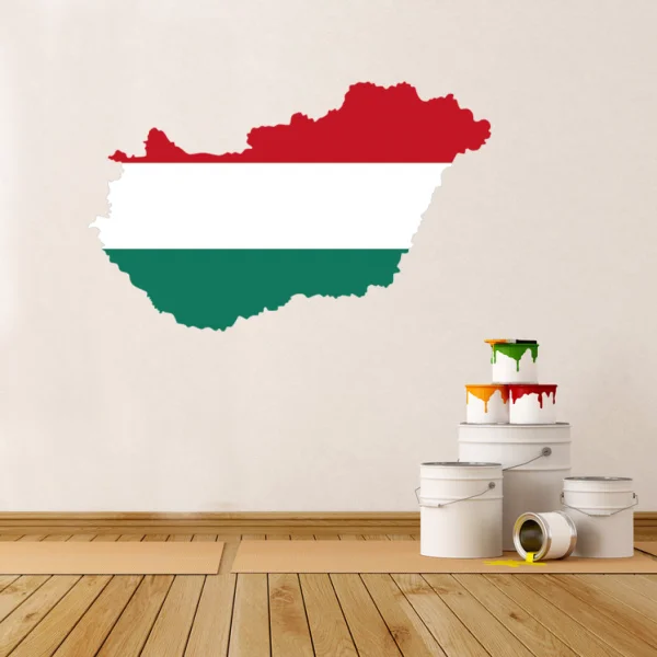 

Flag Map of Hungary Wall Vinyl Sticker Custom Home Decor Wedding PVC Wallpaper Fashion Design Poster