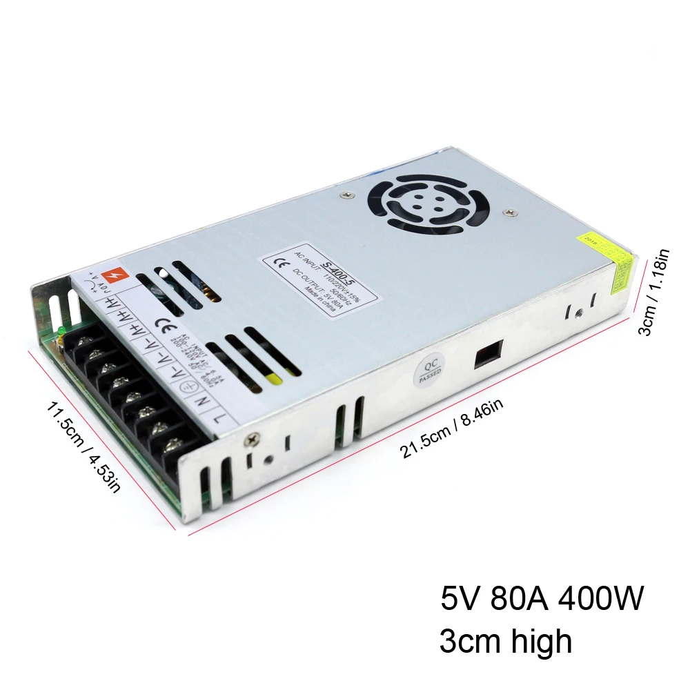 Dc 5V 2A 3A 4A 5A 10A 20A 30A 40A 60A 70A 80A Led Power Supply 10W 30W 50W 60W 100W 200W 300W 350W 400W Switching Power Supply