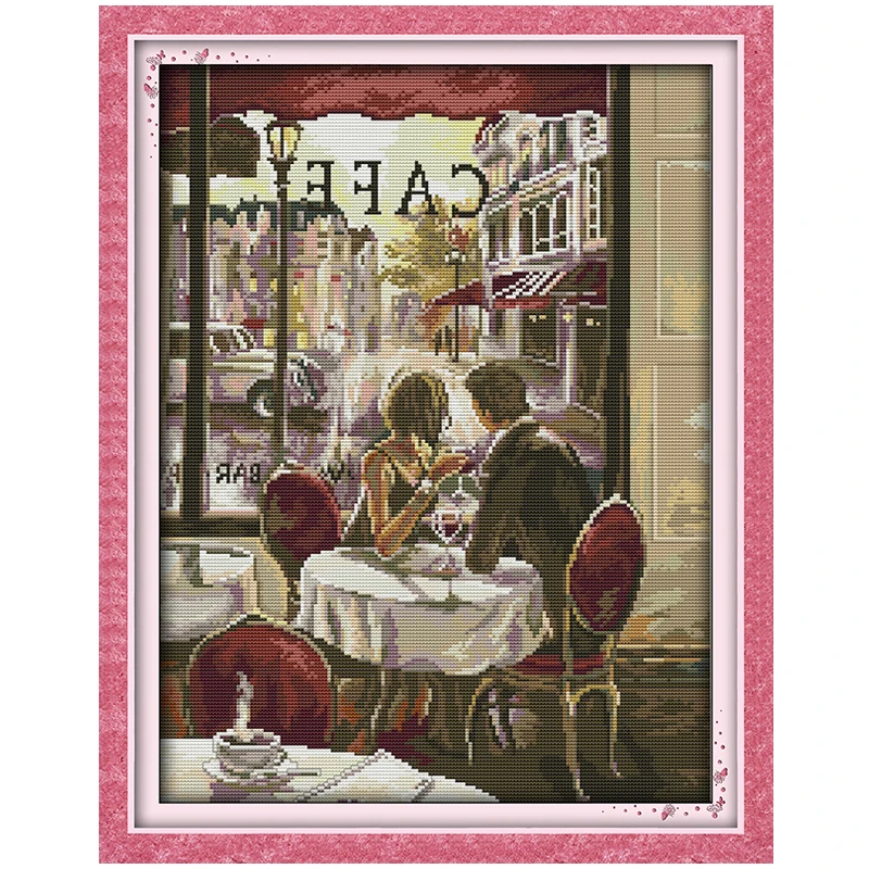 Coffee Lovers Counted Cross Stitch DIY 11CT 14CT 16CT Cross Stitch Sets DMC Cross Stitch Kits Embroidery Home Decor Needlework