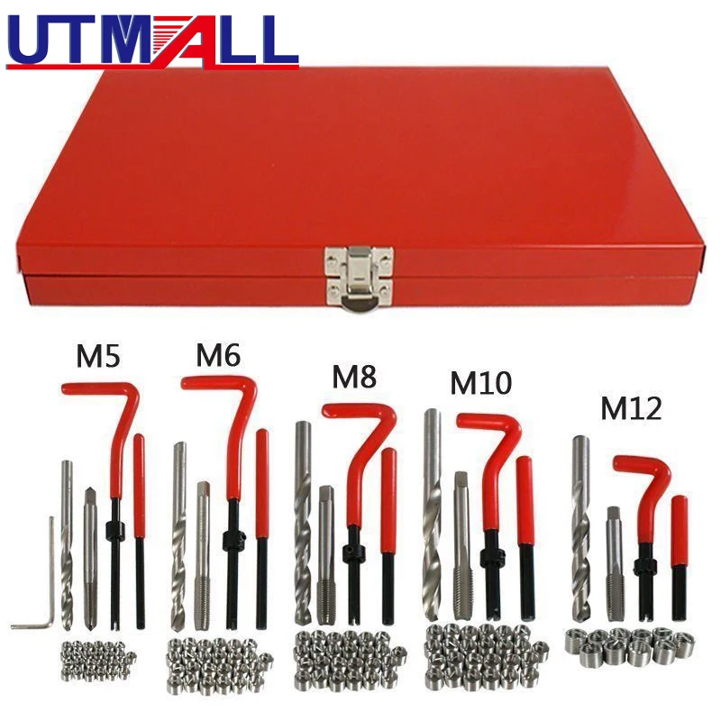 131Pcs Damaged Thread Repair Tool Set Twist Drills Kit M5 M6 M8 M10 M12