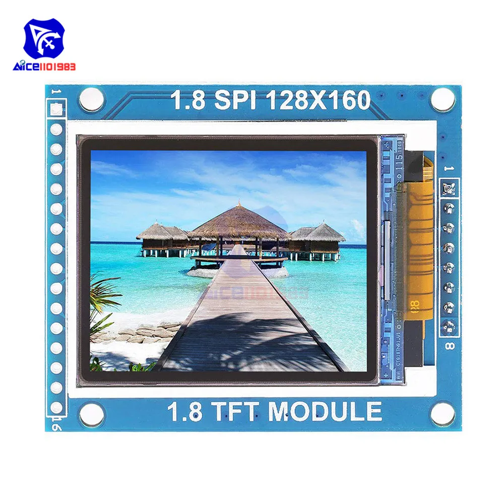 1.8 Inch TFT LCD Display Serial Port Module 160*128 ST7735S with PCB Backplane IO Interface for Arduino Nano 1602 5110 3.3V 5V