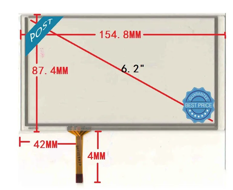 

ZhiYuSun HLD-TP-2918 compatible New 6.2Inch Touch Screen 155mm*88mm for 6.2GPS GLASS 1 for tble for gps touch