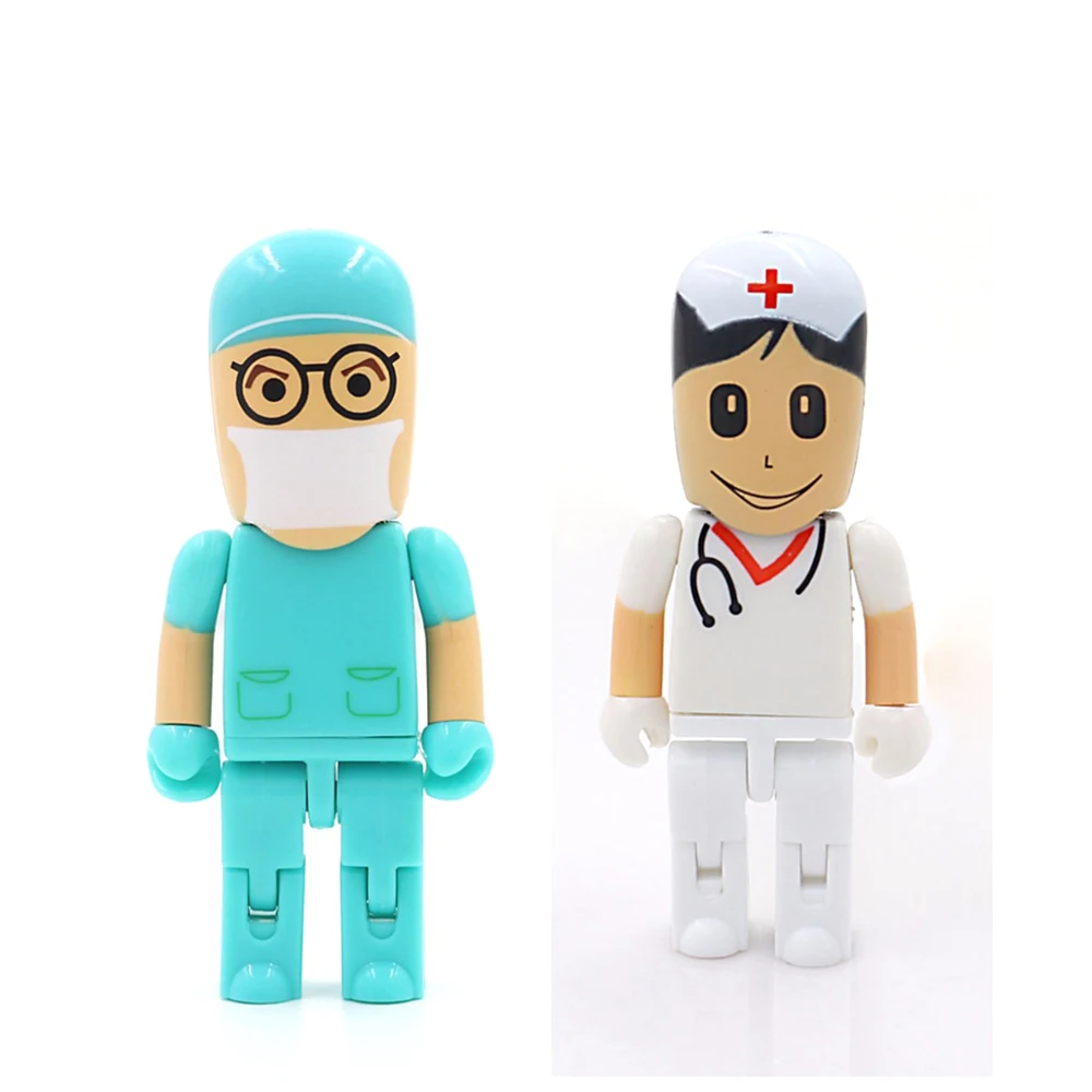 usb flash drive 64gb 32gb 16gb 4GB 8gb Doctor pendrive white nurse model pen drive memory storage usb stick u disk free shipping